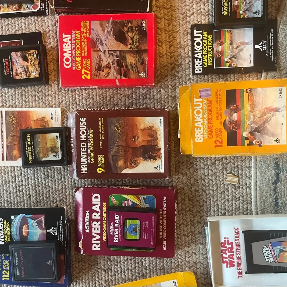 Atari cx-2600a console, games, manuals.